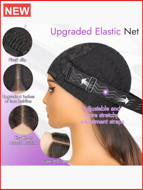 Long Wavy 4x1 Lace Front Glueless Wig Synthetic Heat Resistant 26Inch